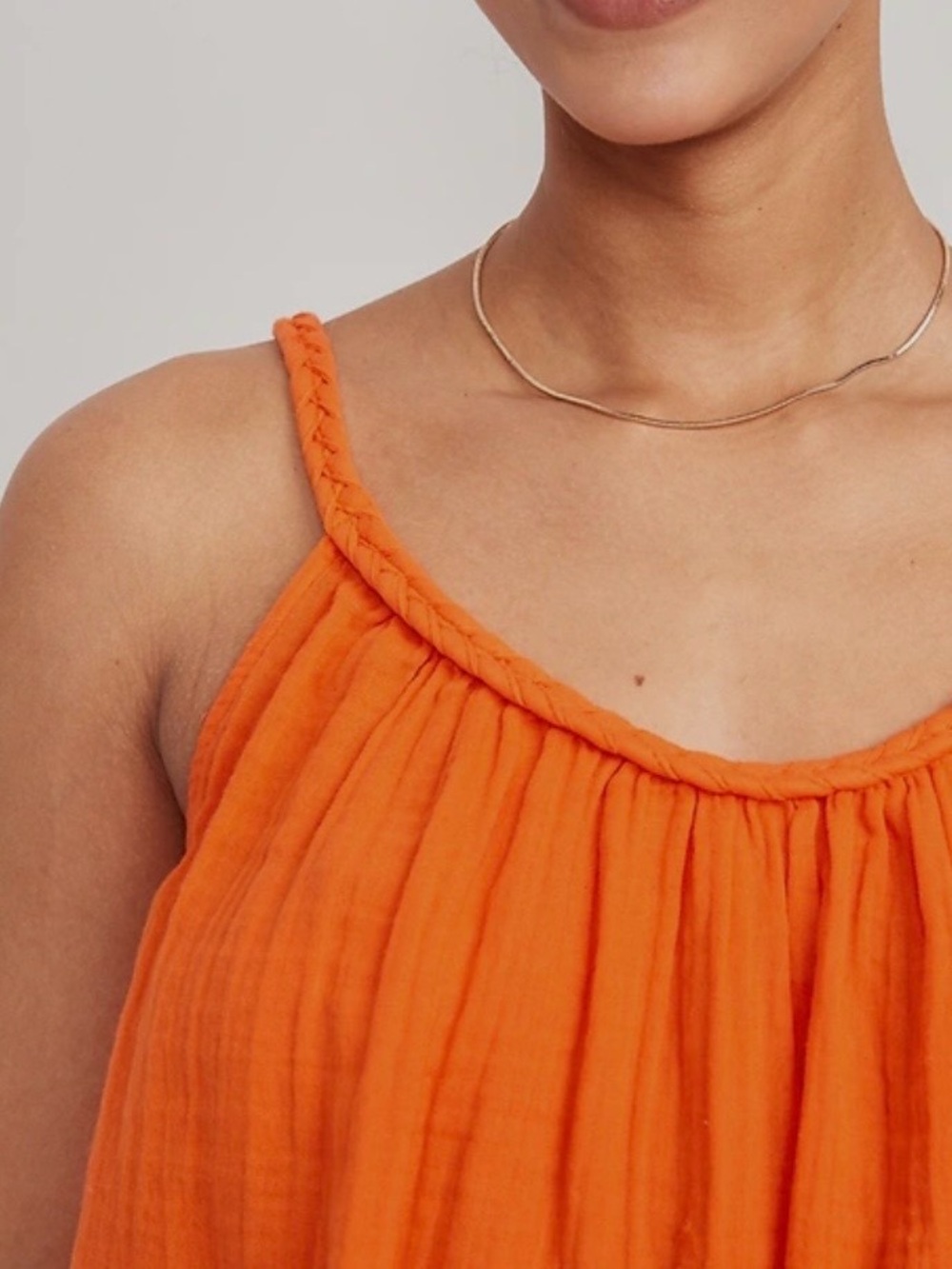 Old Navy Braided-Strap Orange Spaghetti Tank